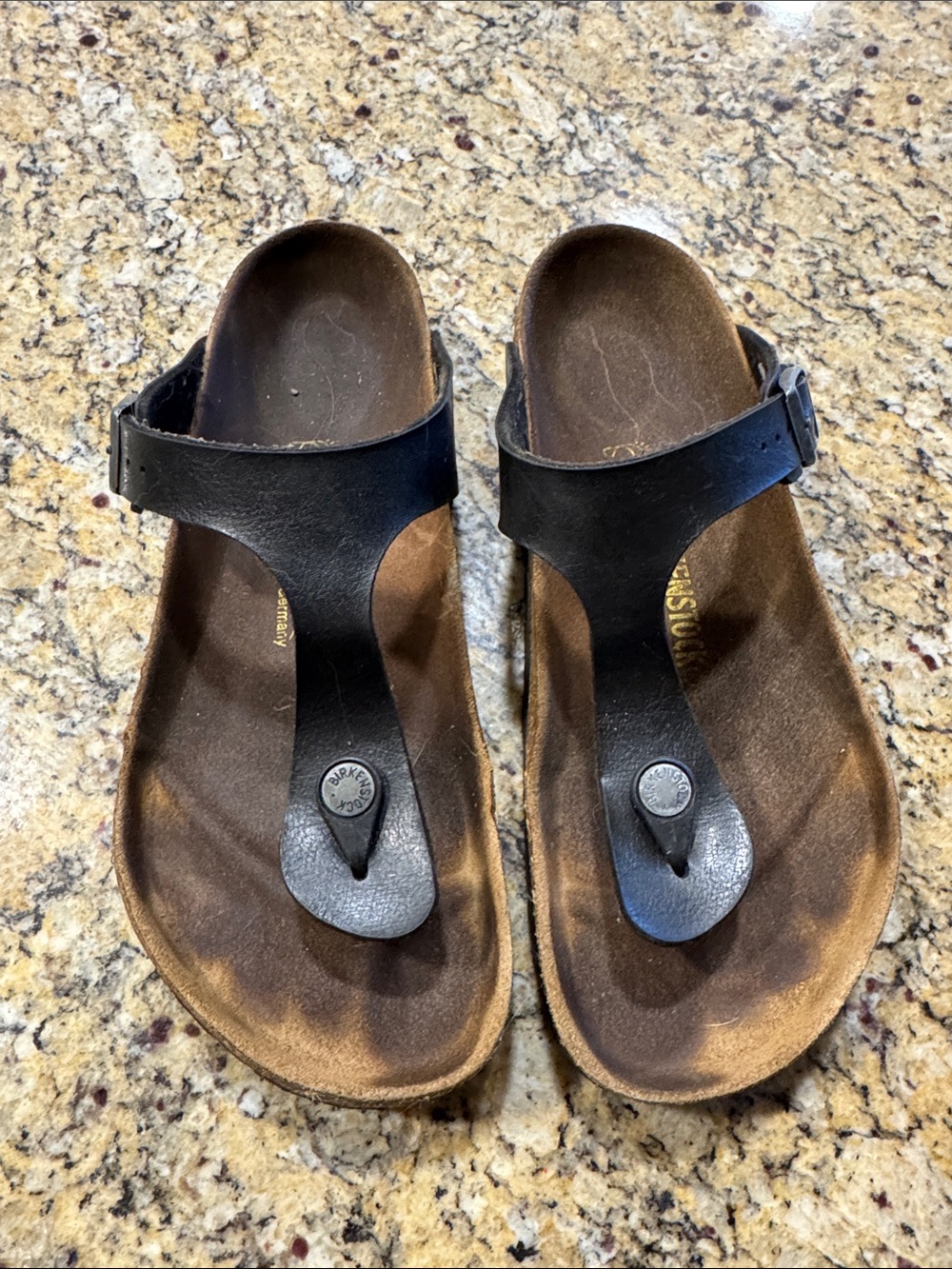 Black Leather birks Sandals